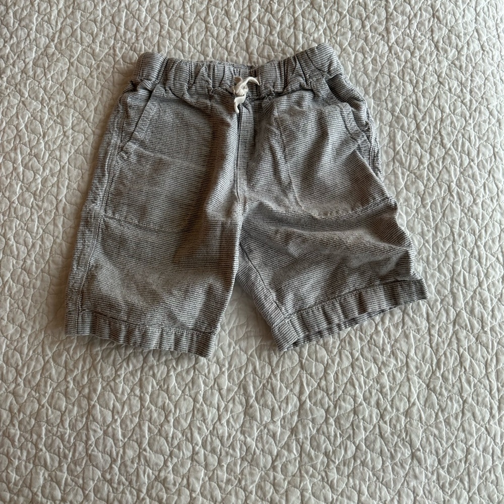 Crewcuts Gray and White Striped Pull-on Shorts